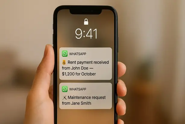 WhatsApp notifications for property management